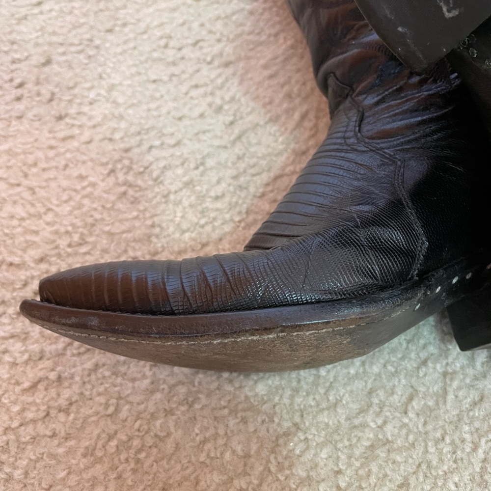 Tony Lama’s Lizard cowboy boots. Size 6 1/2. Black - Picture 7 of 9